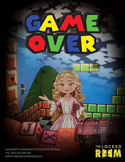The Locked Room Game Over An 8 Bit Adventure Escape Room Poster
