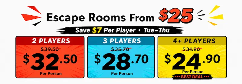 Escape Room Weekday Deal - $7 off The Locked Room